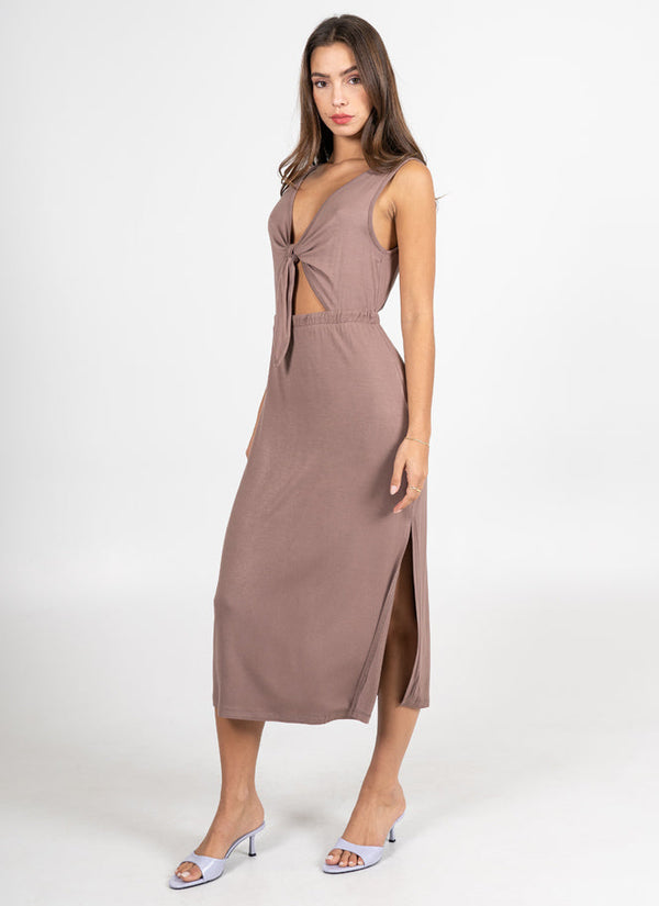 Bamboo C/S Tie Front Dress