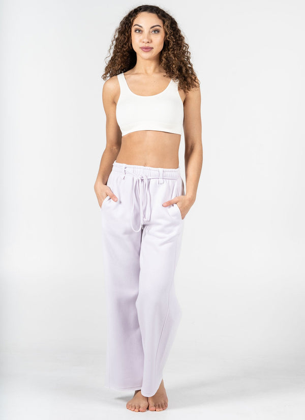 Recycled Poly/ Cotton Fleece Wide Leg Pant