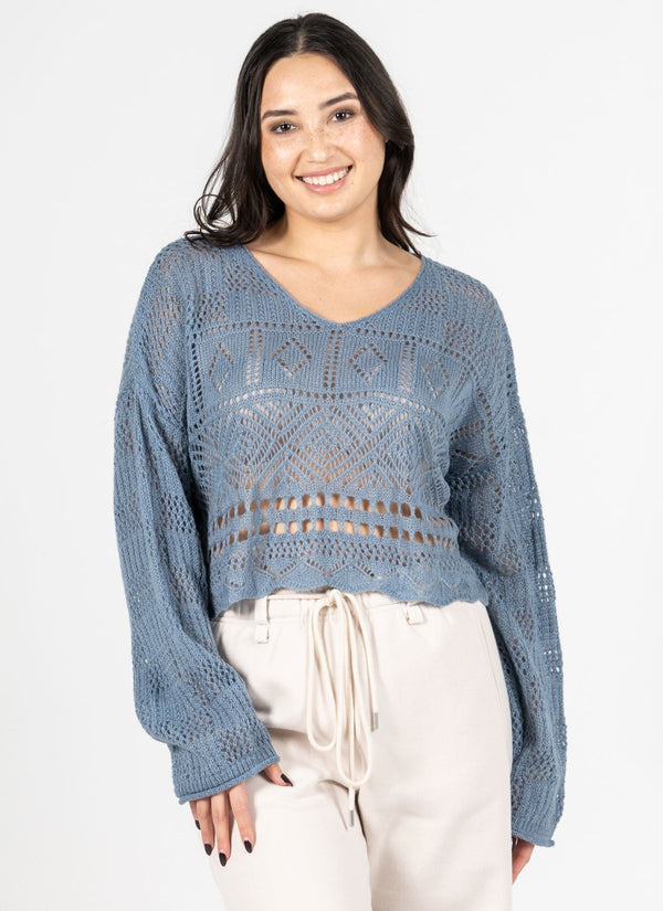 L/S Knit Boho Top