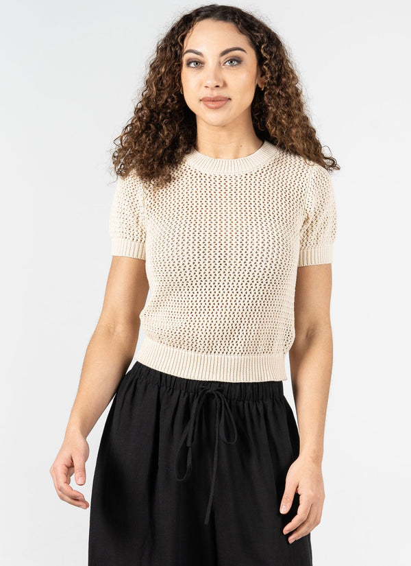 Cotton S/S Crew Neck Knit Top
