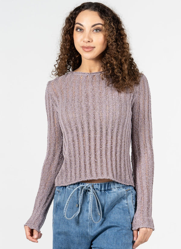 Long Sleeve Ladder Stitch Top