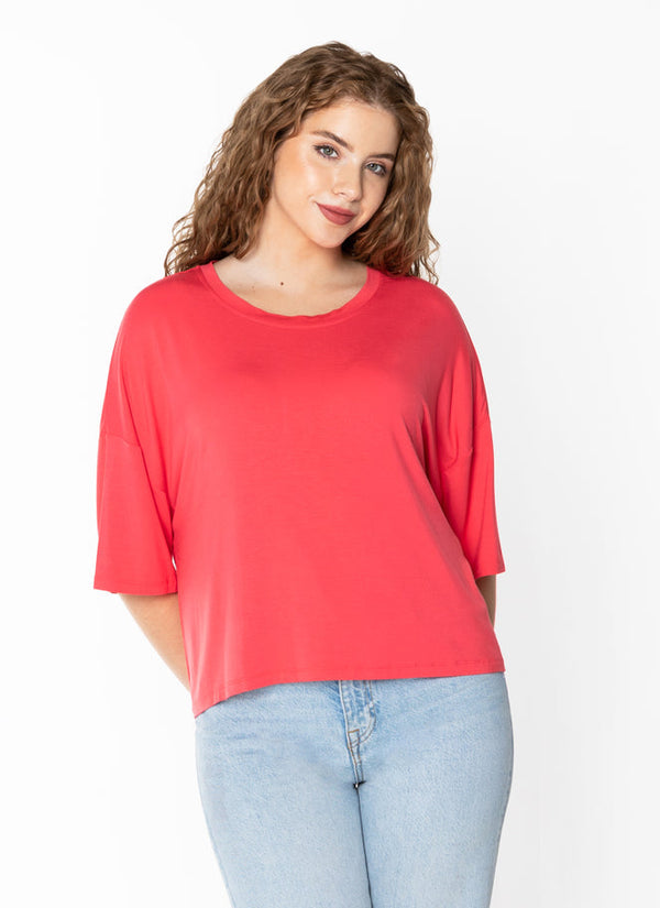 Bamboo C/S Crop Boxy Top