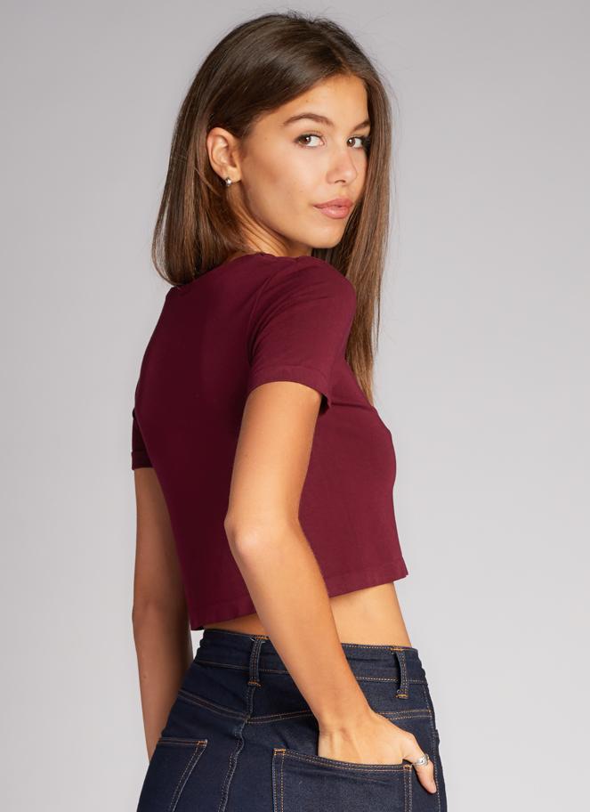 Bamboo Short Sleeve Crop Top