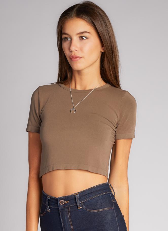 Bamboo Short Sleeve Crop Top