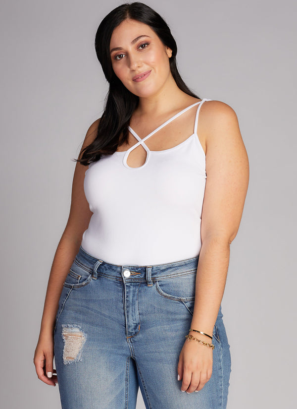 Bamboo Plus Size Cross Front Cami