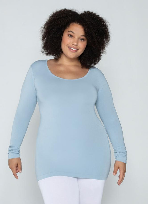 Bamboo Plus Long Sleeve Scoop Neck Top