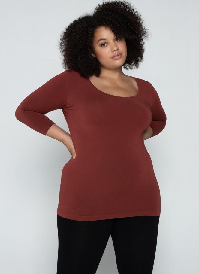 Bamboo Plus Size 3/4 Sleeve Top
