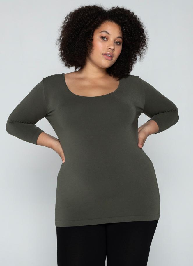 Bamboo Plus Size 3/4 Sleeve Top