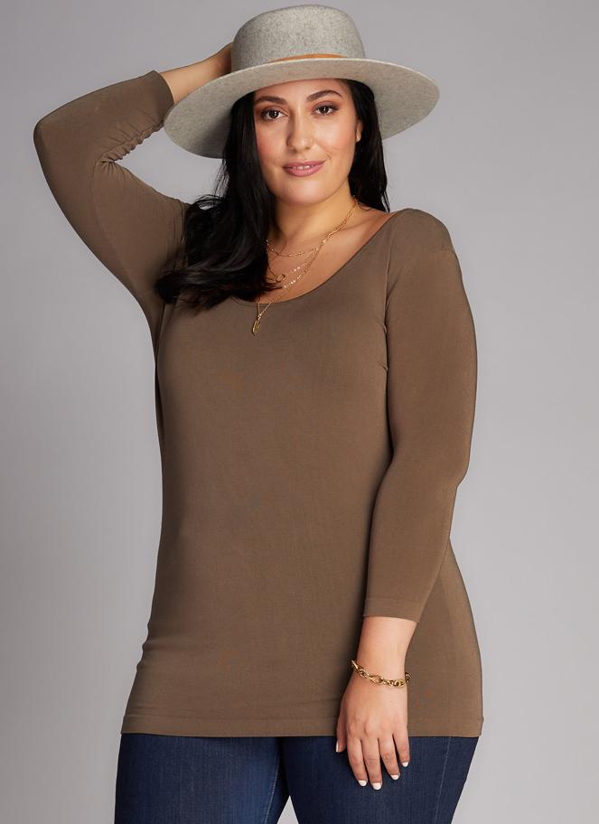 Bamboo Plus Size 3/4 Sleeve Top