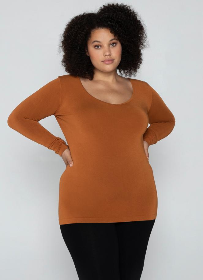 Bamboo Plus Size V Neck Top