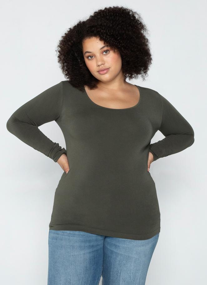 Bamboo Plus Size V Neck Top