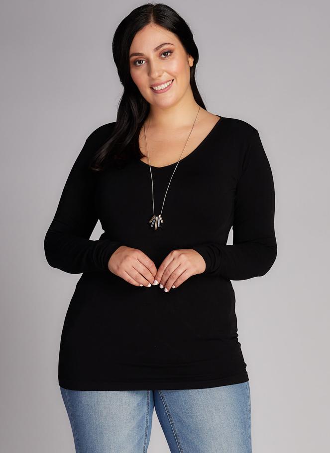 Bamboo Plus Size V Neck Top