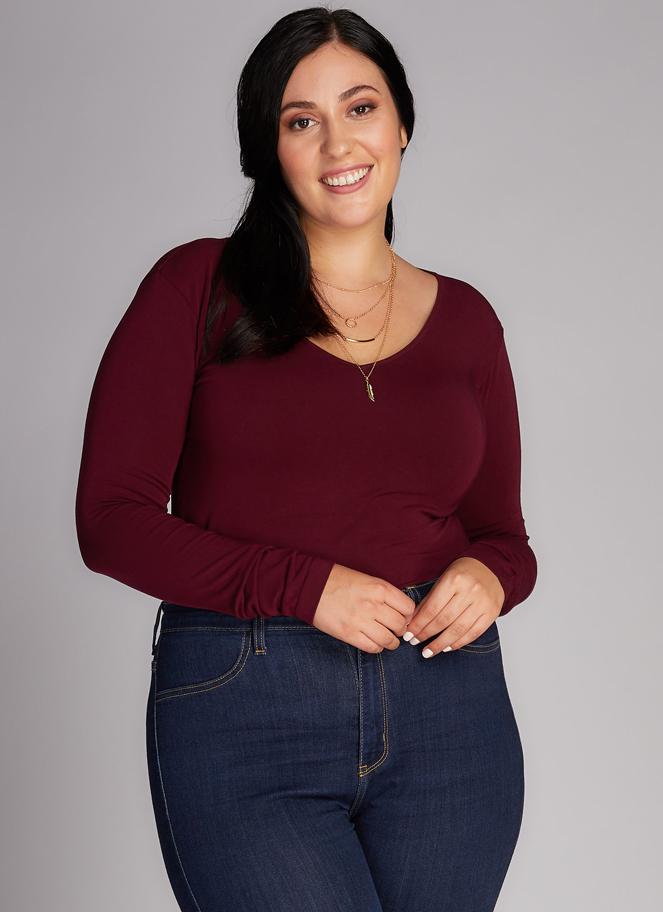 Bamboo Plus Size V Neck Top