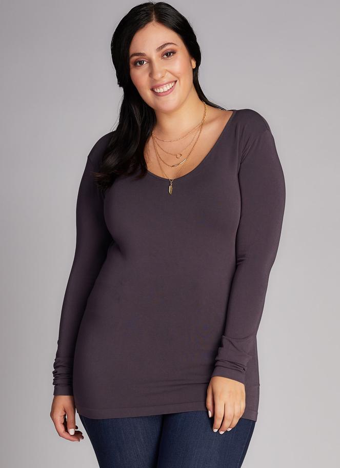 Bamboo Plus Size V Neck Top