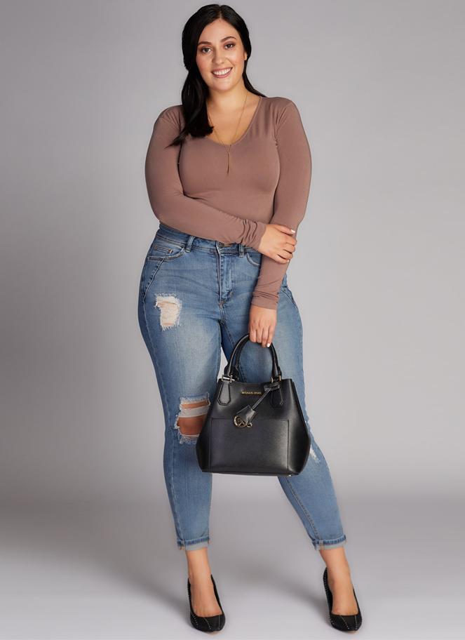 Bamboo Plus Size V Neck Top