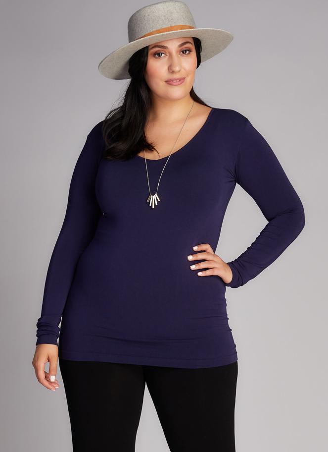 Bamboo Plus Size V Neck Top