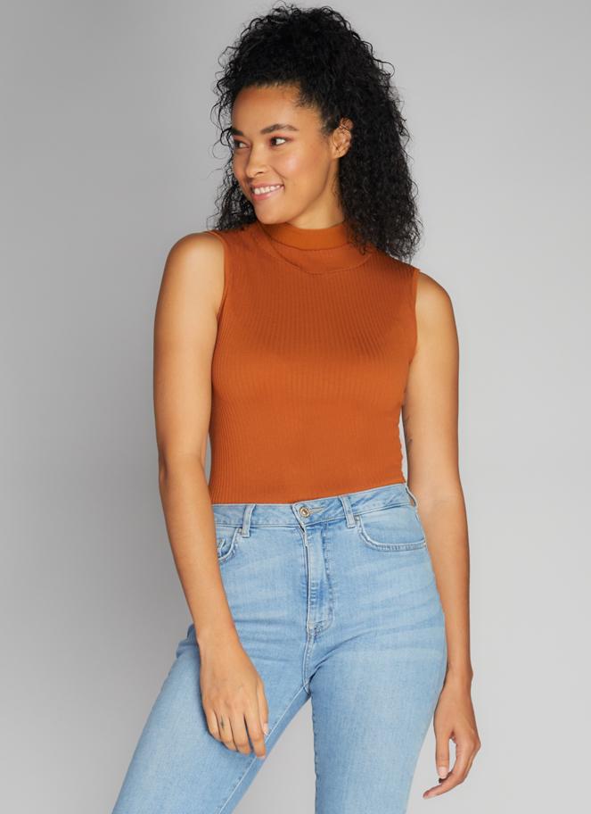 Seamless Rib S/Less TN Top