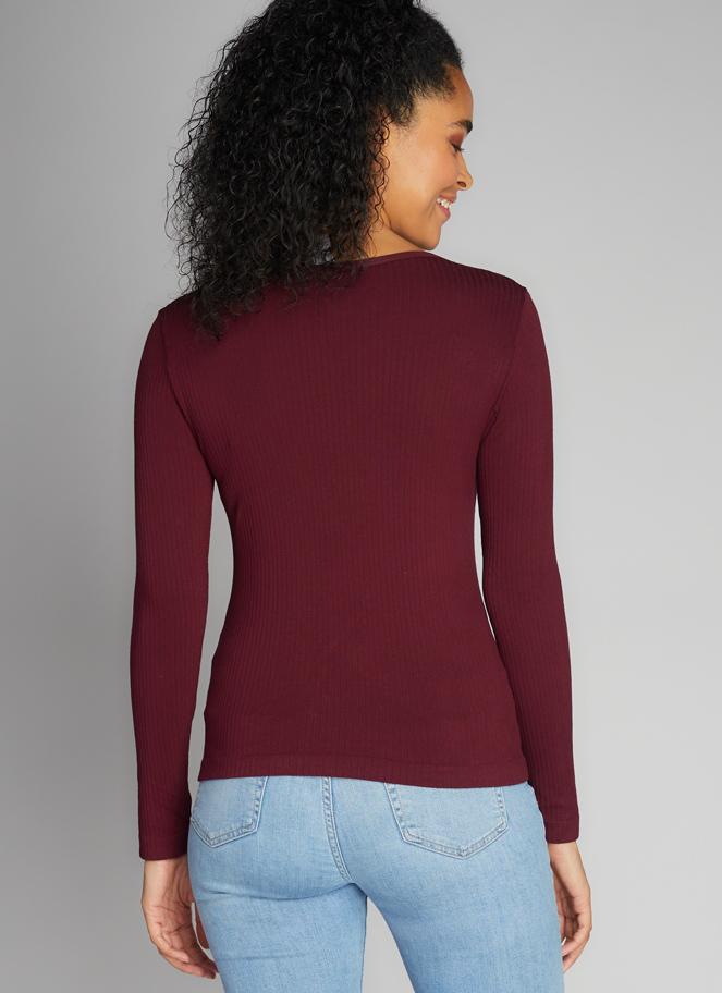 Seamless Rib V Neck Top