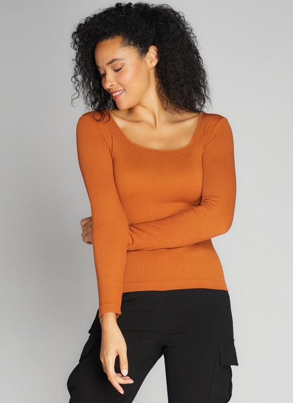 Seamless Rib Square Neck Top