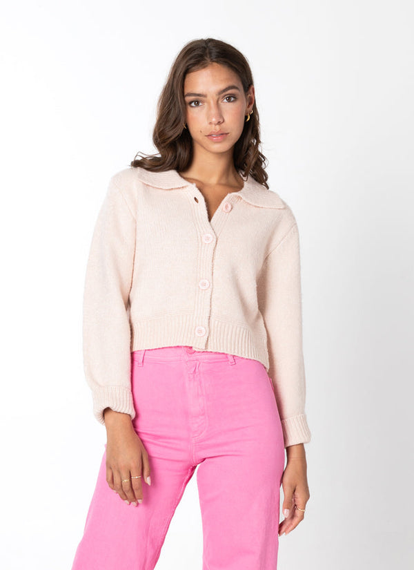 Knit Crop Button Cardigan